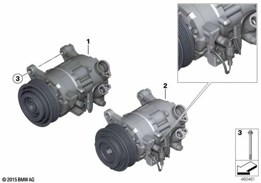 Klimaanlagenkompressor ohne magnetische Kupplung für BMW F20, F21, F22, F23, F30, F31, F34, F33, F36 (OEM 64529330831). Original BMW