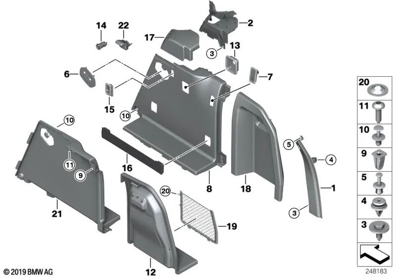 Rechtsstreitabdeckung für BMW F25 (OEM 5147722218). Original BMW