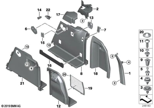 Rechtsstreitabdeckung für BMW F25 (OEM 5147722218). Original BMW