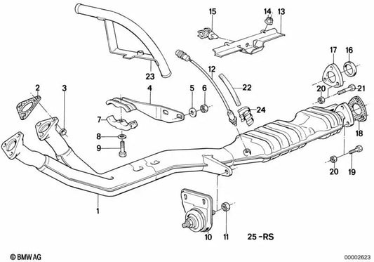 Exhaust System Bracket for BMW E28, E24 (OEM 18211178246). Original BMW
