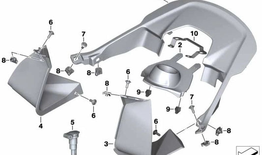 Cubierta cerradura contacto y encendido OEM 46637717045 para motos BMW S 1000 XR (K49) 2014-2019. Original BMW Motorrad.