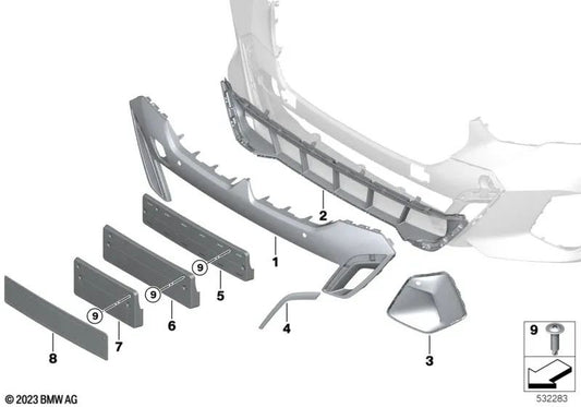Espiga gauche pour BMW G60 (OEM 51115A36027). BMW d'origine
