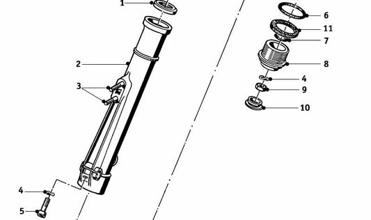 Tubo deslizante izquierdo OEM 31422000377 para BMW R50, R60, R75, R80, R90, R100. Pieza original BMW.