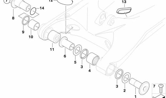 OMEHE TEEFT BALANCE OEM 33177696685 FOR BMW G 650 X (K15) Models 0161, 0165, 0167. Original BMW Motorrad.