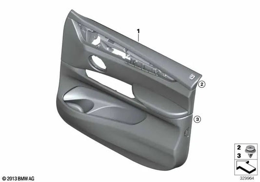 Front Right Leather Door Panel for BMW F15 (OEM 51417484724). Original BMW