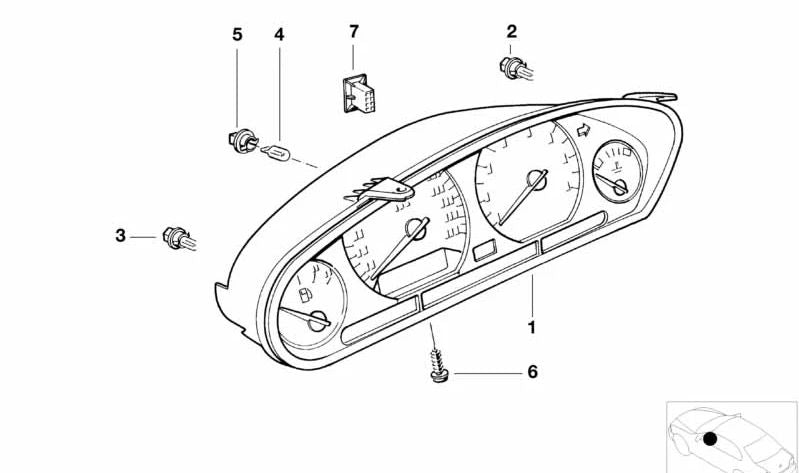 INSTRUMENT TABLE WITHOUT CODIFY OEM 62117893286 FOR BMW E36 AND Z3. Original BMW spare.