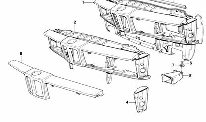 Parte superior del paragolpes delantero OEM 41331921411 para BMW E24 630CS, 628CSi (todas las versiones). Original BMW.