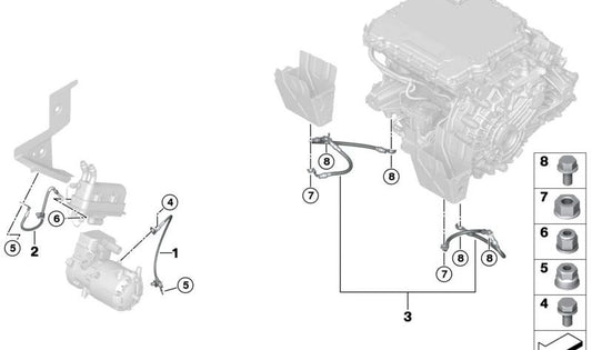Cabo de aterramento para BMW X3 G08E, G08F (OEM 61295A0DEE9). BMW originais.