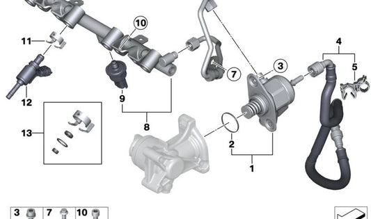 Tobera de inyección OEM 13538682350 para MINI R56, R55, R57, R58, R59, R60, R61 y BMW F20, F21, F30, F31… y más. Original BMW y MINI.