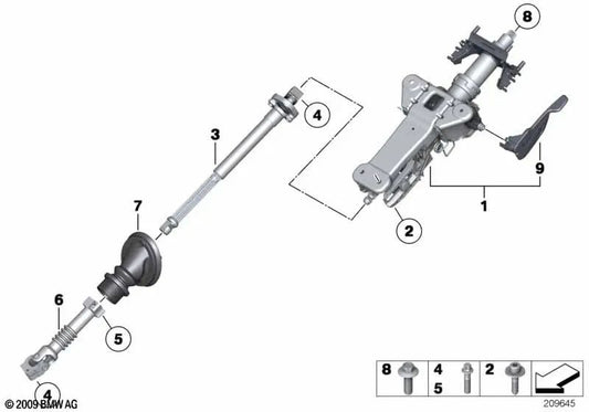 Mechanical steering column adjustment for BMW F07, F10, F11, F18 (OEM 32306795346). Original BMW