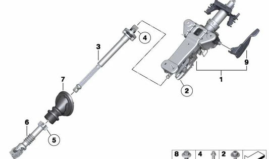 Carte Cardan avec soufflet OEM 32306790490 pour BMW F07, F10, F11, F06, F12, F13, F01, F02. BMW d'origine.
