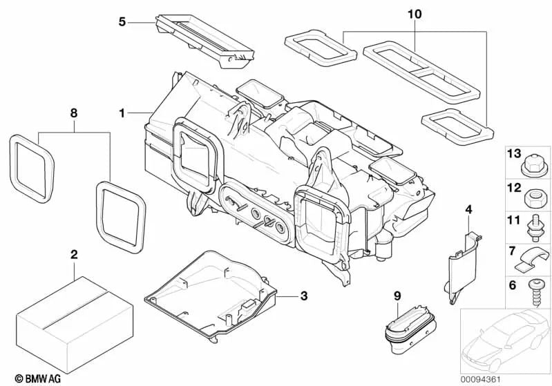 BMW Support 3 E30 Series, E36, E46, Série 5 E34, E39, Série 7 E32, E38, E65, E66, Série 8 E31, X3 E83, X5 E53, Z8 E52 (OEM 64111370938). BMW original.