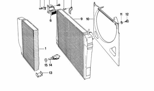 Radiateur de réfrigérant pour BMW E24 (OEM 1711111638). BMW d'origine