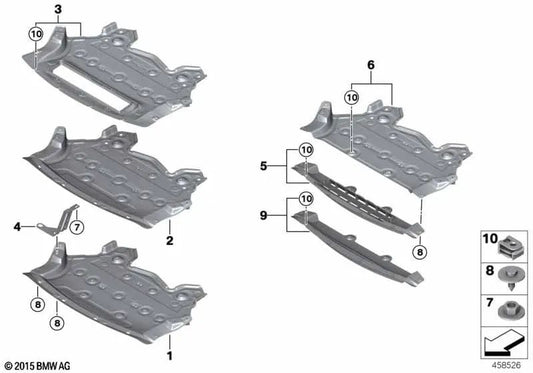Proteção do compartimento do motor dianteiro para BMW F15 (OEM 51757377130). BMW original