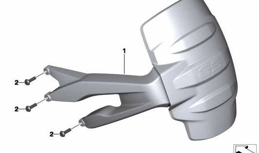 Salpicadero trasero OEM 46628533657 para motos BMW R 1200 GS, R 1250 GS, R 1200 GS Adventure, R 1250 GS Adventure. Original BMW Motorrad.