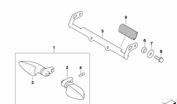 Intermitente izquierdo OEM 63137681213 para BMW Motorrad K1. Original BMW Motorrad.