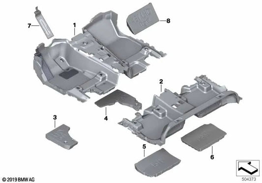 Inserção para a área dos pés do companheiro para BMW X3 G01, G01N, X4 G02N (OEM 51479474347). BMW original