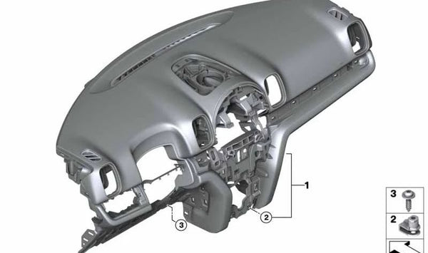 Tablero de instrumentos negro OEM 51456848254 para MINI Countryman F60, F60 LCI, dirección izquierda. Original MINI.