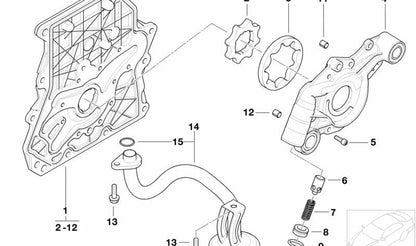 Tapa de bomba de aceite OEM 11418604196 para MINI One, Cooper y Cooper S (R50, R52, R53) años 2000-2006. Recambio original MINI.