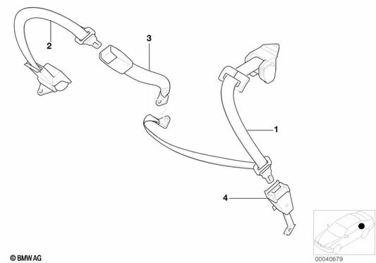 Ceinture abdominale pour BMW E38 (OEM 72118174394). BMW d'origine.