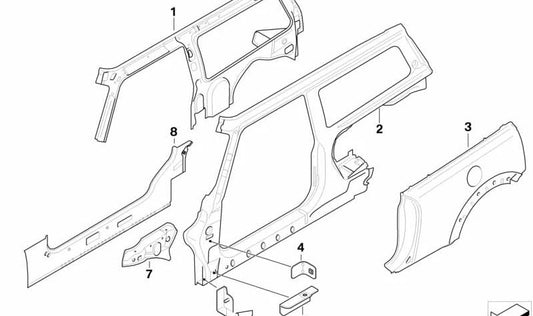 OEM linker äußerer Seitenrahmen 41002756885 für MINI Clubman R55, R55 LCI. Originaler MINI.