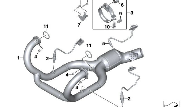 Pieza distanciadora OEM 18511539470 para motos BMW R nineT, R nineT Pure, R nineT Scrambler, R nineT Urban G/S. Original BMW Motorrad.