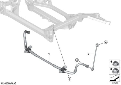 Front Axle Stabilizer for BMW 4 Series G82 (OEM 31358091420). Original BMW