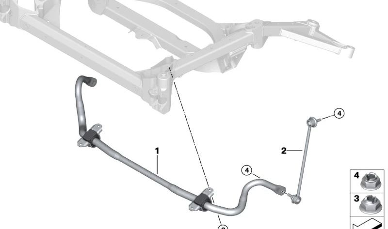 Brazo estabilizador delantero derecho OEM 31308091446 para BMW G80, G80N, G81, G81N, G82, G82N, G83, G83N, G87. Original BMW.