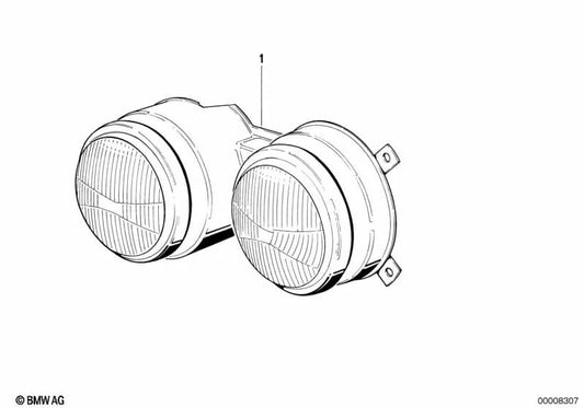 Double left headlight for BMW 3 Series E21 (OEM 63121362683). Original BMW
