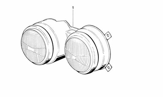 Faro delantero derecho doble OEM 63121360712 para BMW E24. Original BMW.
