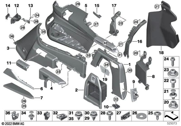 Revestimiento maletero cuero arriba derecha para BMW G07, G07N (OEM 51479892384). Original BMW.