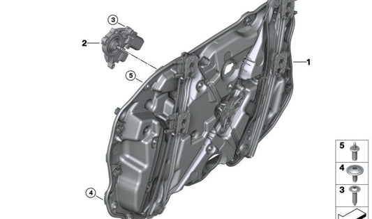 OEM 51335A8DA31 left front door support for BMW G60, G61, G90. Original BMW.