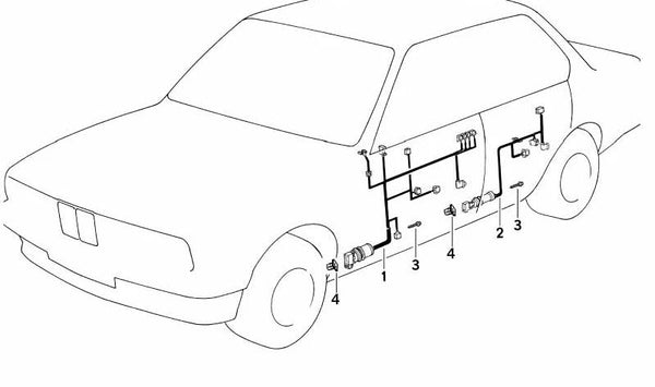 Cableado de puerta trasero izquierdo para BMW Serie 5 E34 (OEM 61128366717). Original BMW