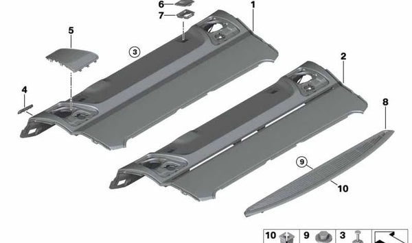 Reposabrazos trasero OEM 51469173452 para BMW F10, F18. Original BMW.