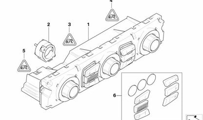 Módulo de control de climatizador automático OEM 64119122398 para BMW E60, E61, E63, E64. Original BMW.