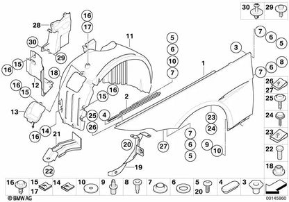 Tapón de cubierta para BMW E63, E63N, E64, E64N (OEM 51717124808). Original BMW.