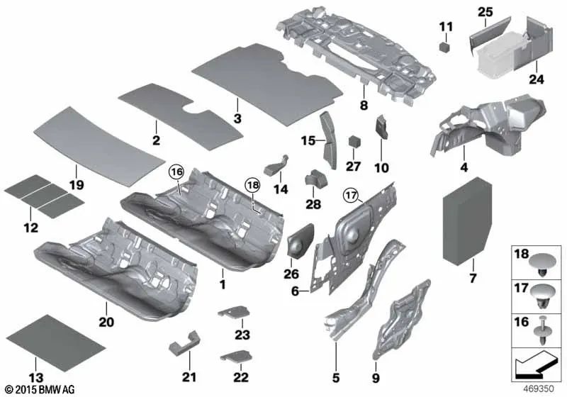 Isolamento della batteria interna per BMW 3 F80, serie F80N 4 F82, F82N, F83, F83N (OEM 51488061300). BMW originale