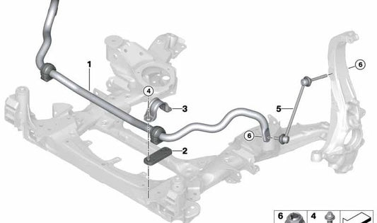 Bar du stabilisateur avant OEM 31356870665 pour BMW X5 G05. BMW d'origine.