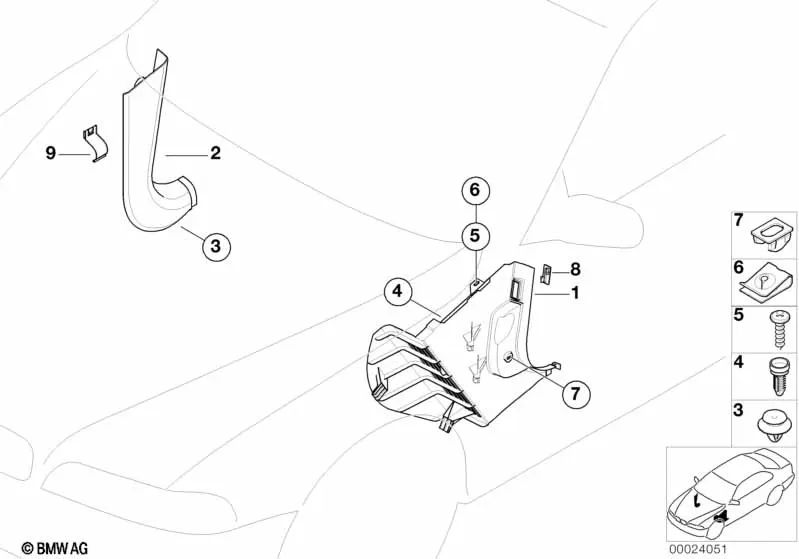 BMW Block -Taste 3 E36 -Serie, 5 E39 -Serie (OEM 51438173510). Original BMW.