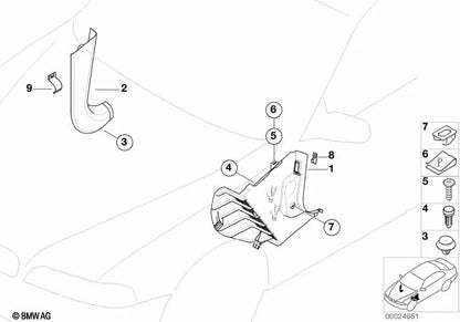 BMW Block -Taste 3 E36 -Serie, 5 E39 -Serie (OEM 51438173510). Original BMW.