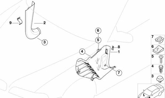 Panel lateral delantero izquierdo OEM 51438208335 para BMW E39. Original BMW.