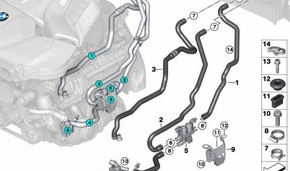 Bomba auxiliar de refrigerante OEM 64119230233 para BMW E70, F15, F85, E71, F16, F86. Original BMW.