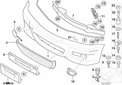 Revestimiento del parachoques delantero imprimado para BMW Serie 3 E46 (OEM 51117894990). Original BMW