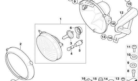 Alfaro OEM direito 46637696818 para BMW GOS G 650 X K15 (2006–2009). BMW Motorrad original.