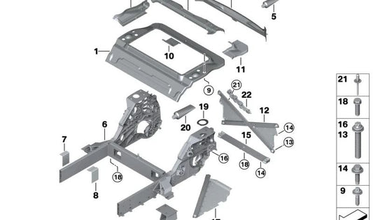 Placa de sellado OEM 39206866916 para BMW i3 I01, I01N. Original BMW.