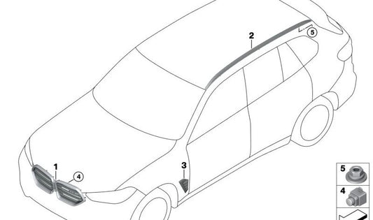 Grade decorativa frontal para BMW F95N (OEM 51138086866). BMW original