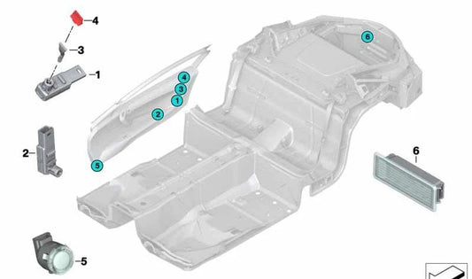 Guía de luz para cierre de puerta superior OEM 51217332834 para BMW i3 (I12, I12N) e i8 (I15). Original BMW.