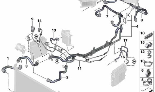 OEM -Kältemittel -Rohr 17128602738 für BMW 7er (G12). Original BMW
