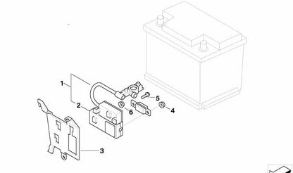 Positive Battery Terminal with Fuse Box for BMW Z4 E85, E86 (OEM 61136973215). Original BMW