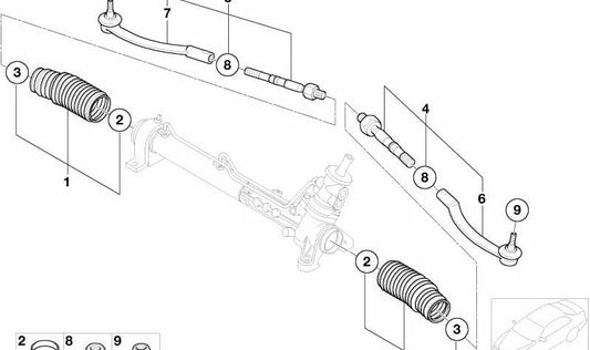 Barra de acoplamiento derecha OEM 32116780786 para MINI R50, R53. Original MINI.